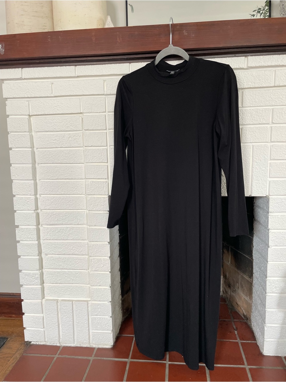 Eileen Fisher Black Long Sleeve Midi Dress